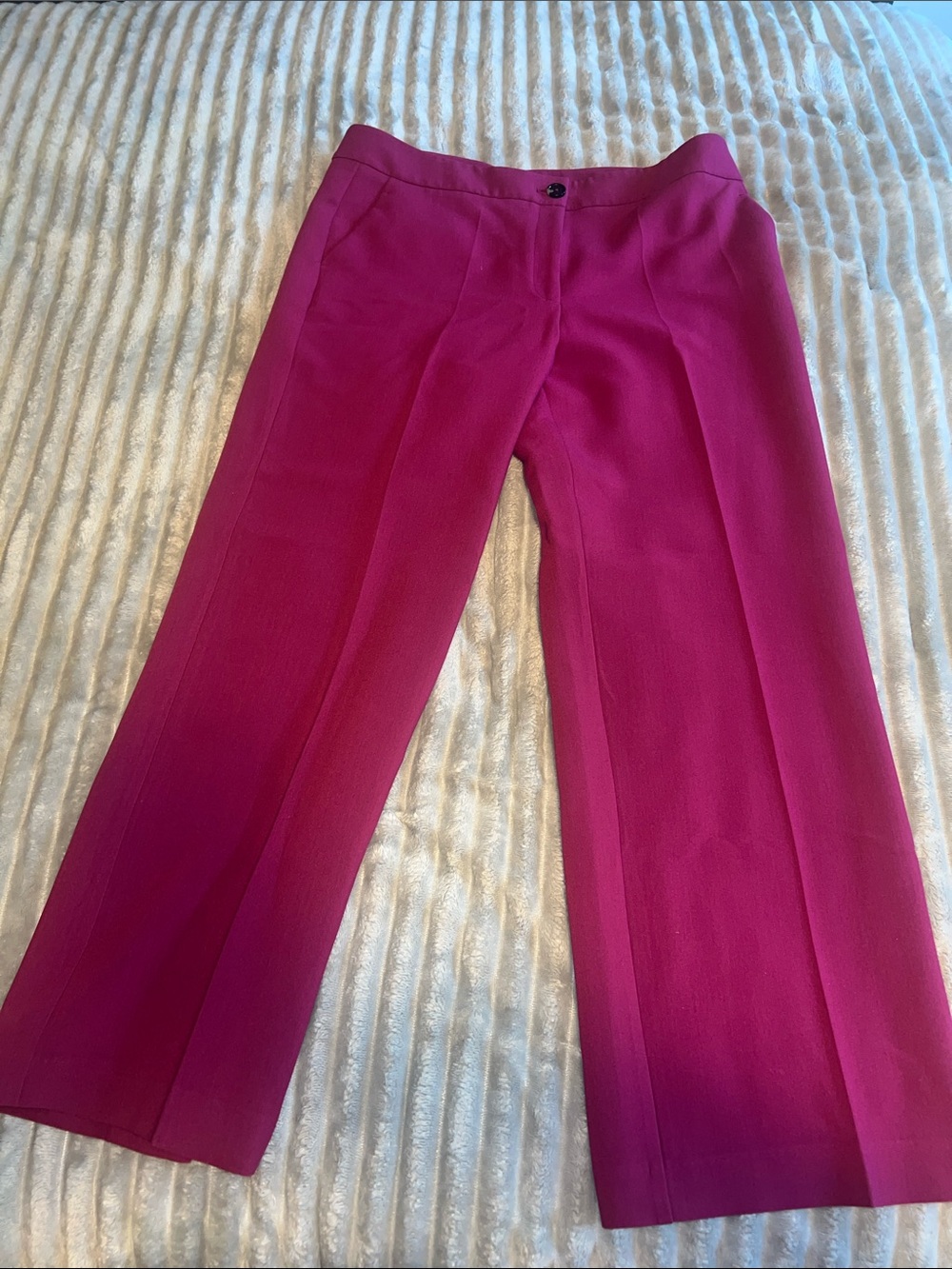 Women's Straight-Leg Trousers in Magenta